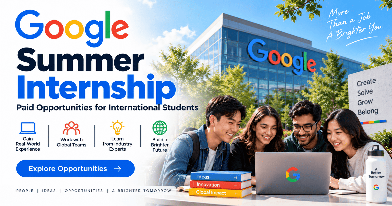 Google Summer Internship Paid Opportunities for International Students